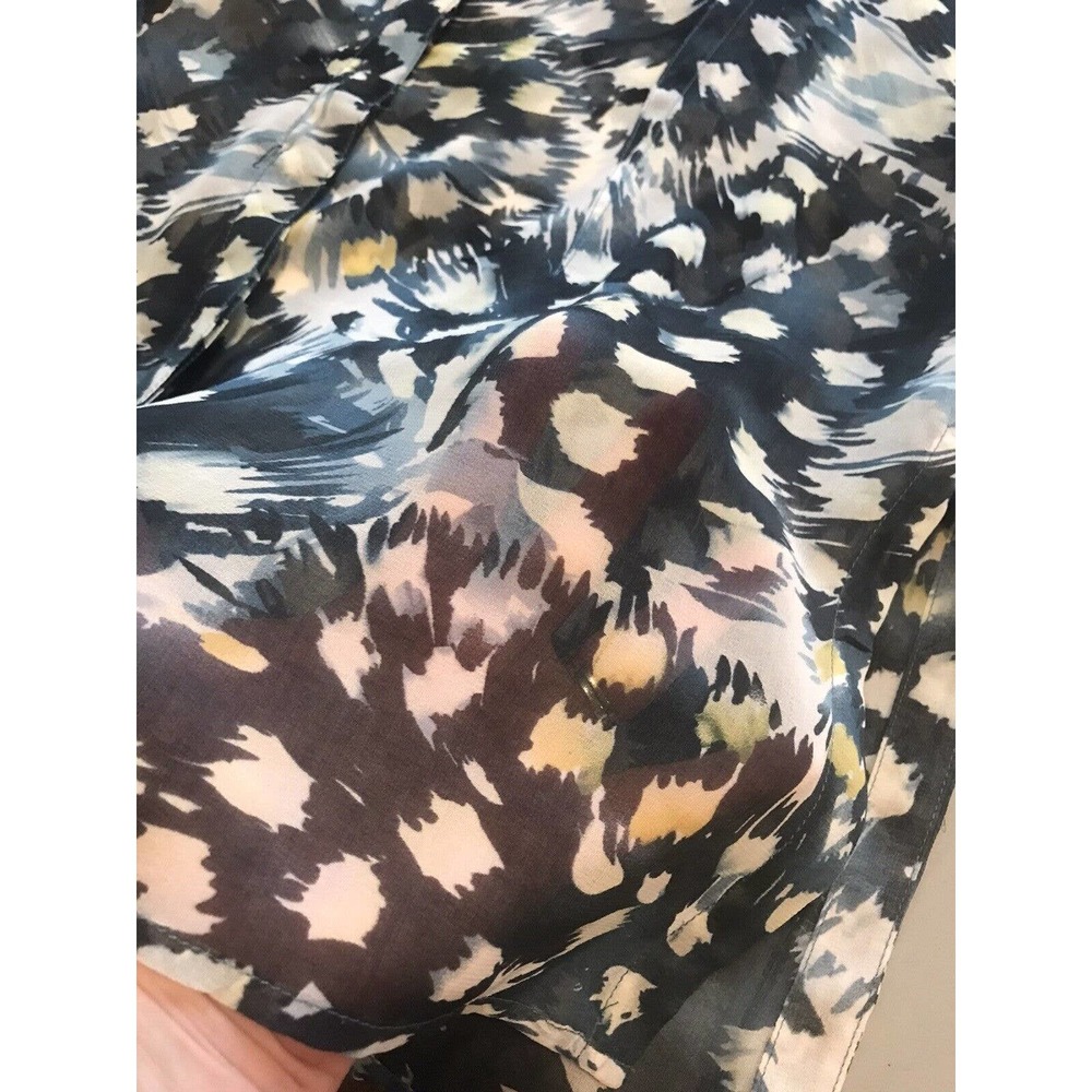 CAbi Blue Avery Tunic Sleeveless Button Front Top Sheer Blouse 416 Abstract Sz M - Picture 3 of 9